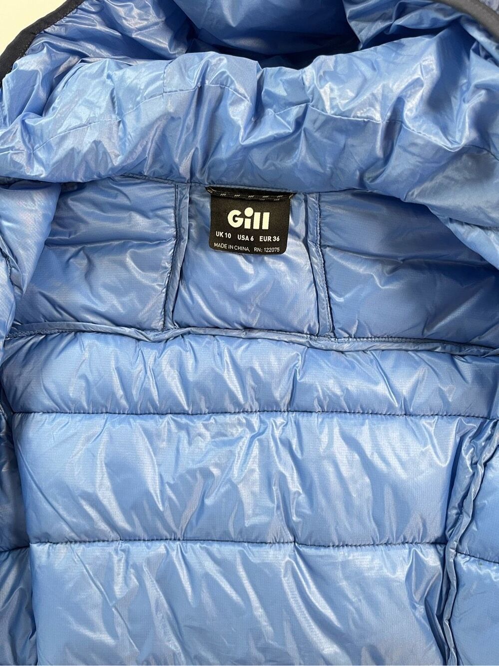 Gill Women’s Whitesand Jacket Size 6 Ocean Blue Hooded Puffer Style 1091 - Picture 3 of 8